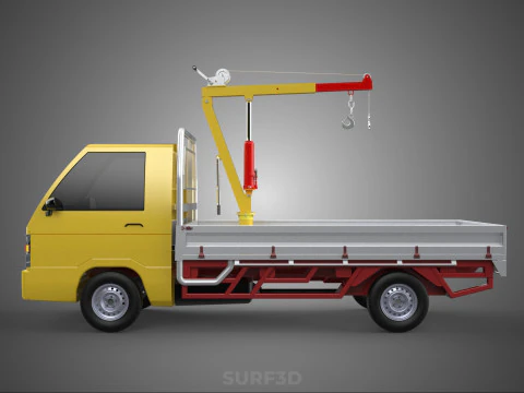 ARM FOLDING HYDRAULIC JIB CRANE MANUAL HAND WINCH TRUCK PICKUP 3D Model
