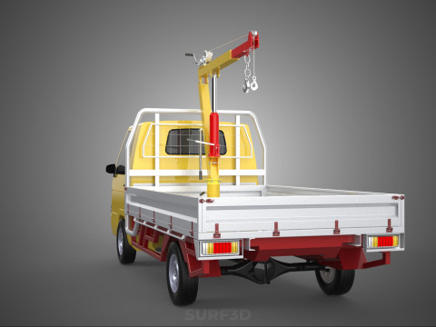 ARM FOLDING HYDRAULIC JIB CRANE MANUAL HAND WINCH TRUCK PICKUP 3D 모델