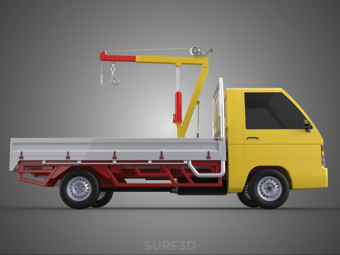 ARM FOLDING HYDRAULIC JIB CRANE MANUAL HAND WINCH TRUCK PICKUP 3D 모델