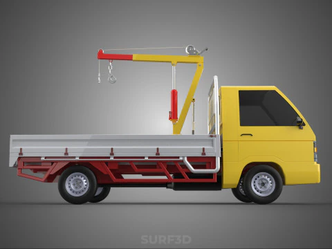 ARM FOLDING HYDRAULIC JIB CRANE MANUAL HAND WINCH TRUCK PICKUP 3D Model