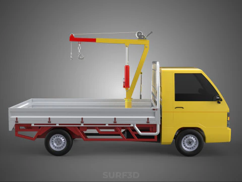 ARM FOLDING HYDRAULIC JIB CRANE MANUAL HAND WINCH TRUCK PICKUP 3D Model