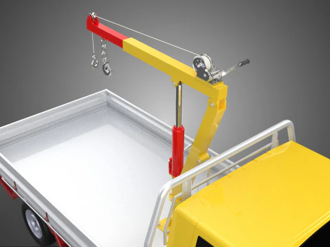 ARM FOLDING HYDRAULIC JIB CRANE MANUAL HAND WINCH TRUCK PICKUP 3D Model