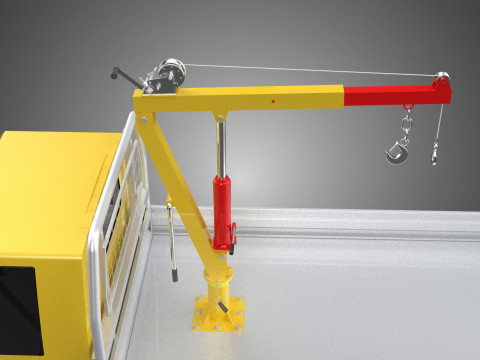 ARM FOLDING HYDRAULIC JIB CRANE MANUAL HAND WINCH TRUCK PICKUP 3D 모델