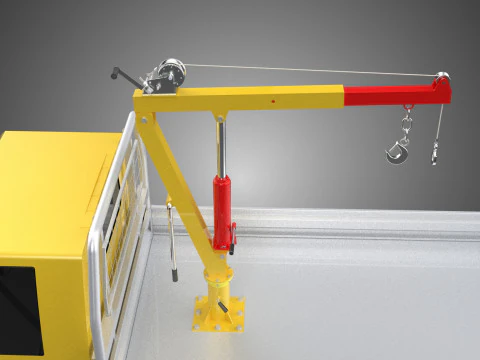 ARM FOLDING HYDRAULIC JIB CRANE MANUAL HAND WINCH TRUCK PICKUP 3D Model