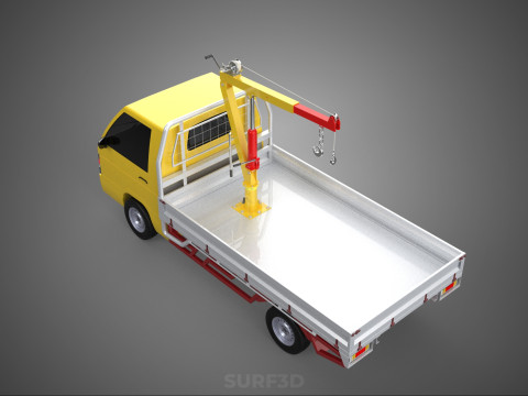 ARM FOLDING HYDRAULIC JIB CRANE MANUAL HAND WINCH TRUCK PICKUP 3D 모델