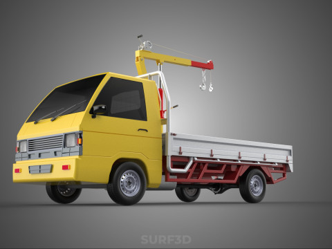 ARM FOLDING HYDRAULIC JIB CRANE MANUAL HAND WINCH TRUCK PICKUP 3D 모델