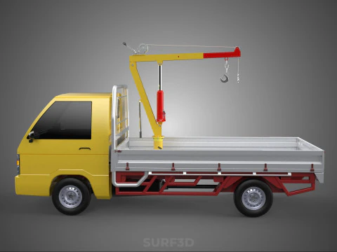 ARM FOLDING HYDRAULIC JIB CRANE MANUAL HAND WINCH TRUCK PICKUP 3D Model