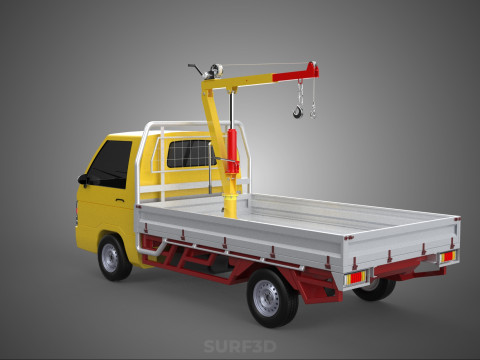 ARM FOLDING HYDRAULIC JIB CRANE MANUAL HAND WINCH TRUCK PICKUP 3D 모델