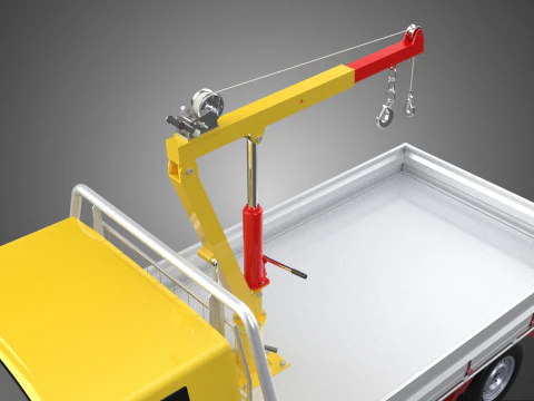 ARM FOLDING HYDRAULIC JIB CRANE MANUAL HAND WINCH TRUCK PICKUP 3D Model