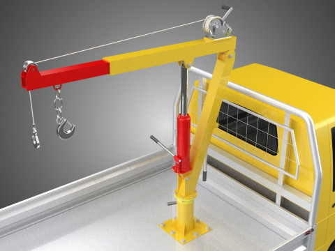 ARM FOLDING HYDRAULIC JIB CRANE MANUAL HAND WINCH TRUCK PICKUP 3D 모델