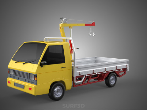 ARM FOLDING HYDRAULIC JIB CRANE MANUAL HAND WINCH TRUCK PICKUP 3D 모델