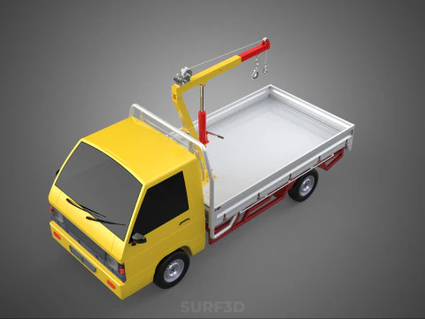 ARM FOLDING HYDRAULIC JIB CRANE MANUAL HAND WINCH TRUCK PICKUP 3D Model
