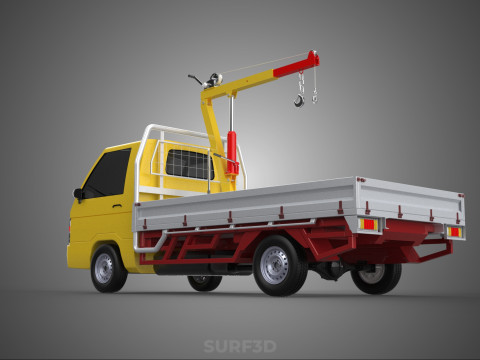 ARM FOLDING HYDRAULIC JIB CRANE MANUAL HAND WINCH TRUCK PICKUP 3D 모델