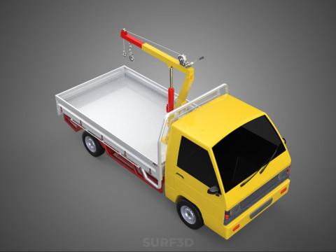 ARM FOLDING HYDRAULIC JIB CRANE MANUAL HAND WINCH TRUCK PICKUP 3D 모델