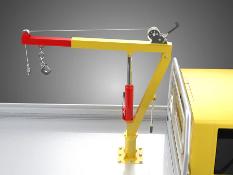 ARM FOLDING HYDRAULIC JIB CRANE MANUAL HAND WINCH TRUCK PICKUP 3D Model