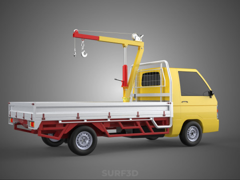 ARM FOLDING HYDRAULIC JIB CRANE MANUAL HAND WINCH TRUCK PICKUP 3D 모델