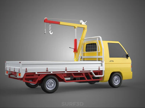 ARM FOLDING HYDRAULIC JIB CRANE MANUAL HAND WINCH TRUCK PICKUP 3D Model