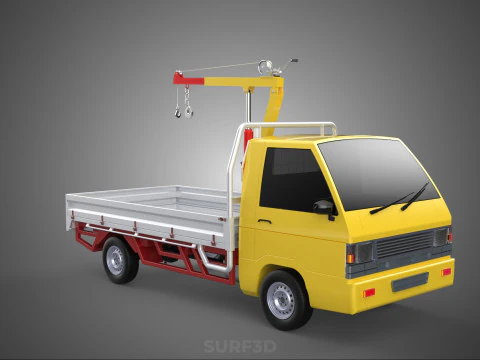 ARM FOLDING HYDRAULIC JIB CRANE MANUAL HAND WINCH TRUCK PICKUP 3D Model