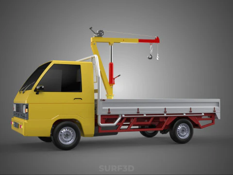 ARM FOLDING HYDRAULIC JIB CRANE MANUAL HAND WINCH TRUCK PICKUP 3D Model