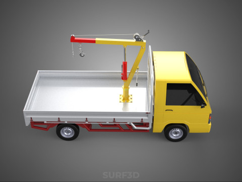 ARM FOLDING HYDRAULIC JIB CRANE MANUAL HAND WINCH TRUCK PICKUP 3D 모델