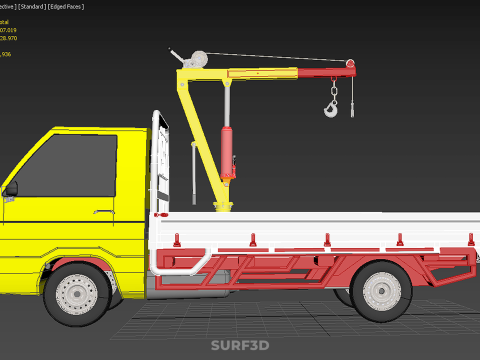 ARM FOLDING HYDRAULIC JIB CRANE MANUAL HAND WINCH TRUCK PICKUP 3D 모델