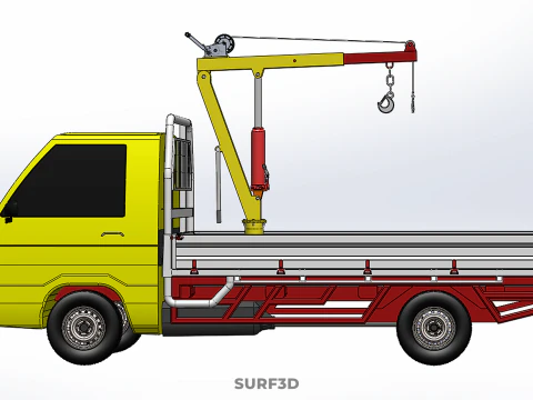 ARM FOLDING HYDRAULIC JIB CRANE MANUAL HAND WINCH TRUCK PICKUP 3D Model