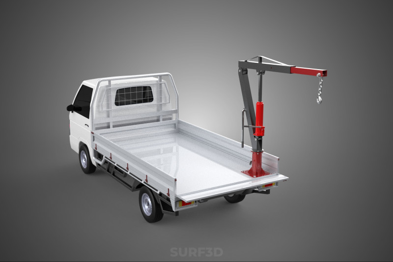 PICKUP TRUCK TAILGATE REAR GATE HYDRAULIC JACK LIFT HOIST CRANE 3D 모델 .c4d .max .obj .3ds .fbx .stl .blend