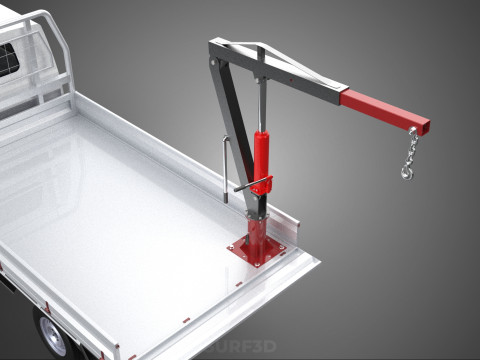 PICKUP TRUCK TAILGATE REAR GATE HYDRAULIC JACK LIFT HOIST CRANE 3D Model
