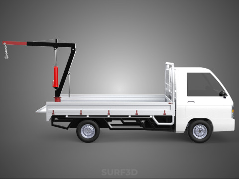 PICKUP TRUCK TAILGATE REAR GATE HYDRAULIC JACK LIFT HOIST CRANE 3D Model