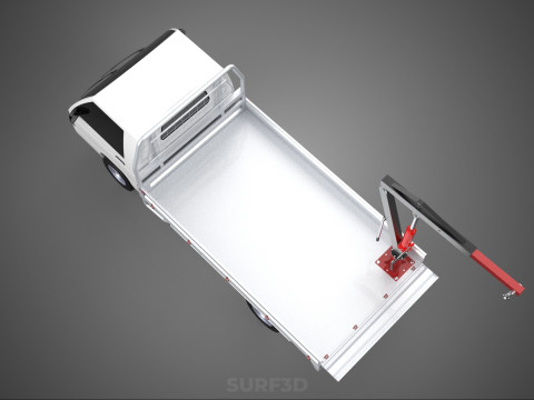 PICKUP TRUCK TAILGATE REAR GATE HYDRAULIC JACK LIFT HOIST CRANE 3D Model