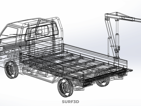 PICKUP TRUCK TAILGATE REAR GATE HYDRAULIC JACK LIFT HOIST CRANE 3D Model
