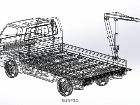 PICKUP TRUCK TAILGATE REAR GATE HYDRAULIC JACK LIFT HOIST CRANE 3D Model