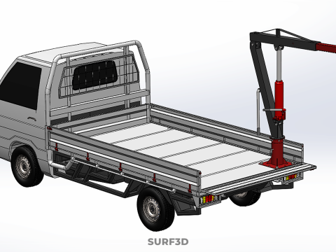 PICKUP TRUCK TAILGATE REAR GATE HYDRAULIC JACK LIFT HOIST CRANE 3D Model