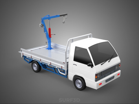 TRUCK PICKUP REAR GATE TAILGATE FOLDING CRANE HAND CRANK WINCH 3D Model