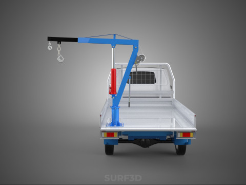TRUCK PICKUP REAR GATE TAILGATE FOLDING CRANE HAND CRANK WINCH Modelo 3D