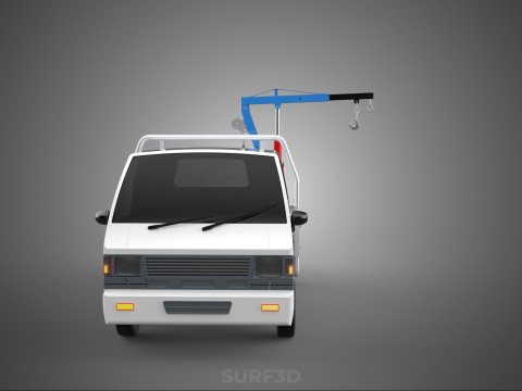 TRUCK PICKUP REAR GATE TAILGATE FOLDING CRANE HAND CRANK WINCH Modelo 3D