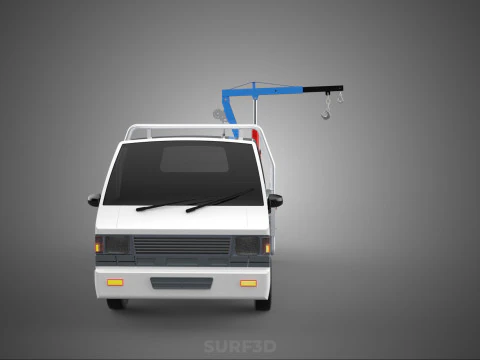 TRUCK PICKUP REAR GATE TAILGATE FOLDING CRANE HAND CRANK WINCH 3D Model