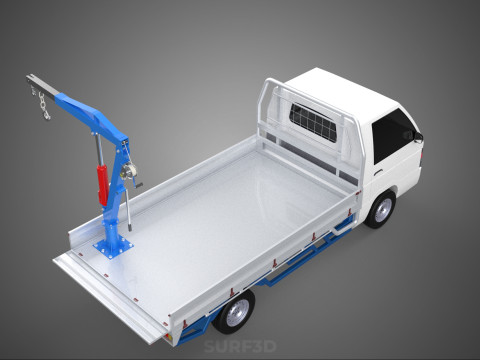 TRUCK PICKUP REAR GATE TAILGATE FOLDING CRANE HAND CRANK WINCH Modelo 3D