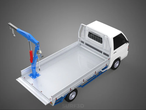 TRUCK PICKUP REAR GATE TAILGATE FOLDING CRANE HAND CRANK WINCH 3D Model