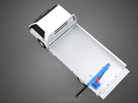 TRUCK PICKUP REAR GATE TAILGATE FOLDING CRANE HAND CRANK WINCH 3D Model