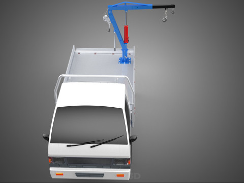 TRUCK PICKUP REAR GATE TAILGATE FOLDING CRANE HAND CRANK WINCH Modelo 3D