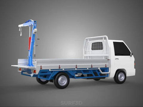 TRUCK PICKUP REAR GATE TAILGATE FOLDING CRANE HAND CRANK WINCH 3D Model