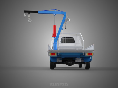 TRUCK PICKUP REAR GATE TAILGATE FOLDING CRANE HAND CRANK WINCH Modelo 3D