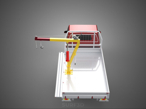 DROP SIDE CRANE HOIST HAND WINCH LOAD BED GATE DOOR PICKUP TRUCK 3D 模型
