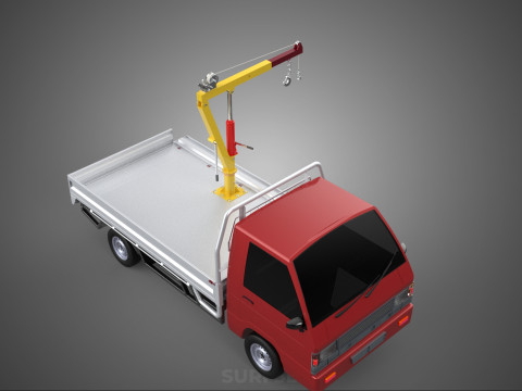 DROP SIDE CRANE HOIST HAND WINCH LOAD BED GATE DOOR PICKUP TRUCK 3D 模型