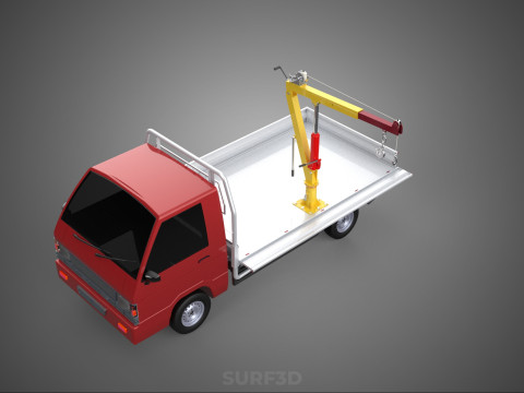 DROP SIDE CRANE HOIST HAND WINCH LOAD BED GATE DOOR PICKUP TRUCK 3D 模型
