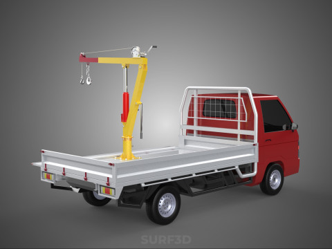 DROP SIDE CRANE HOIST HAND WINCH LOAD BED GATE DOOR PICKUP TRUCK 3D 模型