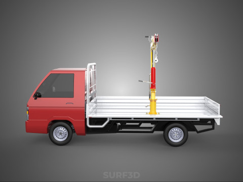 DROP SIDE CRANE HOIST HAND WINCH LOAD BED GATE DOOR PICKUP TRUCK 3D 模型