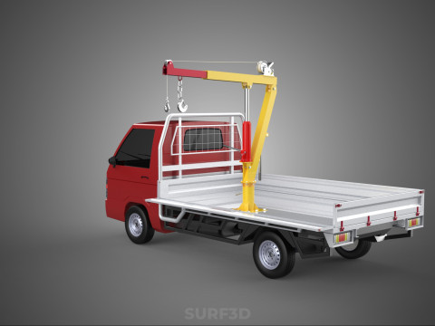 DROP SIDE CRANE HOIST HAND WINCH LOAD BED GATE DOOR PICKUP TRUCK 3D 模型