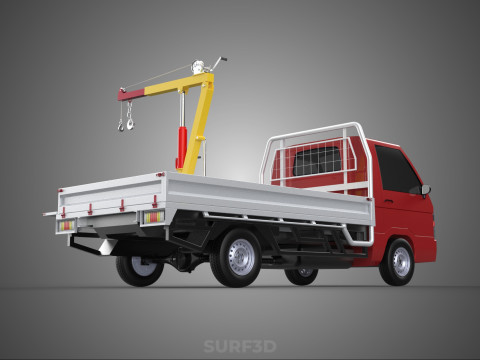 DROP SIDE CRANE HOIST HAND WINCH LOAD BED GATE DOOR PICKUP TRUCK 3D 模型
